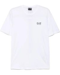 EA7 - Logo-Print Cotton T-Shirt - Lyst