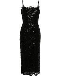 Marchesa - Floral-Pattern Sequinned Midi Dress - Lyst