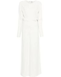 TOTEME - Long-Sleeve Slouch Waist Dress Macadamia - Lyst