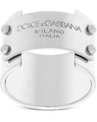 Dolce & Gabbana - Ring mit Logo-Schild - Lyst
