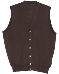 Dell'Oglio - Button-Fastening Sleeveless Cardigan - Lyst