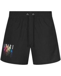 Amiri - Drip Logo-Print Swimming Trunks - Lyst