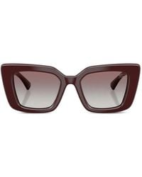 Burberry - Lunettes De Soleil Carrées À Plaque Logo - Lyst