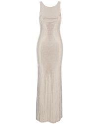 Twentyfourhaitch - Robe Longue Sans Manches À Ornements En Cristal - Lyst