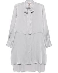 Semicouture - Robe Courte À Col Noué - Lyst