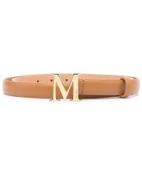 Max Mara - Logo-buckle Leather Belt - Lyst