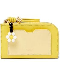 Fendi - Ff Diamonds Flower-Charm Leather Card Case - Lyst
