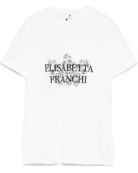 Elisabetta Franchi - Logo-Embroidered T-Shirt - Lyst