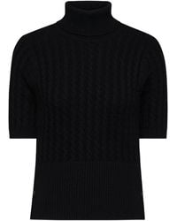 Thom Browne - Short-Sleeve Turtleneck Sweater - Lyst