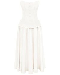 POST MERIDIEM - Serment Buttoned Corset Maxi Dress - Lyst