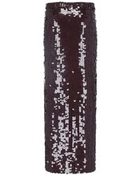 P.A.R.O.S.H. - Sequin-Embellished Slit Maxi Skirt - Lyst