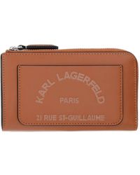 KARL LAGERFELD - Logo-Print Zip-Around Wallet - Lyst