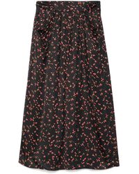 agnès b. - Graphic-Print Draped Skirt - Lyst