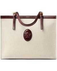 Versace - Rivière Large Canvas Tote - Lyst