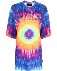 Philipp Plein - Tie Dye-Print T-Shirt Dress - Lyst