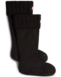 HUNTER - Cable-Knit Cuff Socks - Lyst