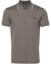 Zegna - Striped-edge Piqué Polo Shirt - Lyst