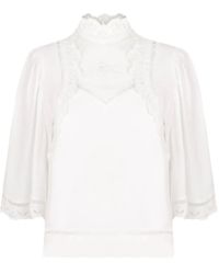 Isabel Marant - Embroidered Lace-Trimmed Blouse - Lyst