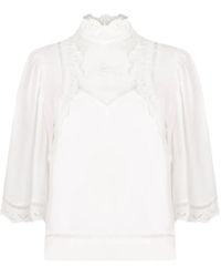Isabel Marant - Bestickte Bluse mit Spitzenbesatz - Lyst