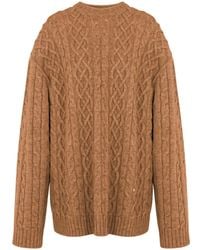 Moschino - Cable-Knit Virgin Wool Sweater - Lyst