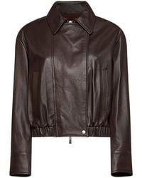 Kaos - Elasticated-Hem Leather Jacket - Lyst