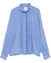 forte_forte - Pleated High-Neck Shirt - Lyst