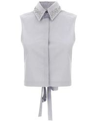 Iceberg - Stud-Embellished Sleeveless Shirt - Lyst
