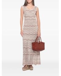 D.exterior - Chevron-Knit Sleeveless Maxi Dress - Lyst