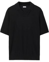 Burberry - V-Neck Wool Polo Shirt - Lyst