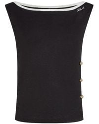 KARL LAGERFELD - Top Con Detalle De Botones - Lyst