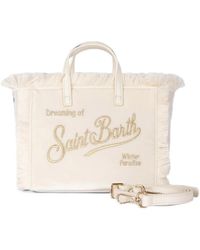 MC2 Saint Barth - Mini Vanity Fringe-Trim Logo-Embroidered Tote Bag - Lyst