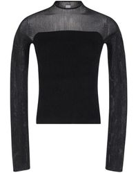 CFCL - Ribbed-Knit Lurex-Finish Log-Sleeve Top - Lyst