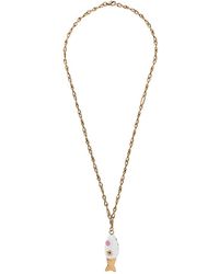 Marni Halsketting Met Vis Hanger - Metallic