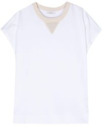 Peserico - T-shirt en coton à mancherons - Lyst