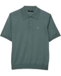 Prada - Superfine Wool Polo Shirt - Lyst