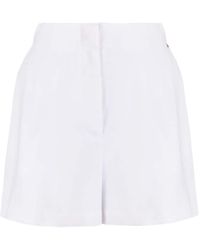 Armani Exchange - High-waist Pleated Tailored Shorts - Lyst