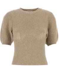 Magda Butrym - Puff-Sleeve Ribbed T-Shirt - Lyst