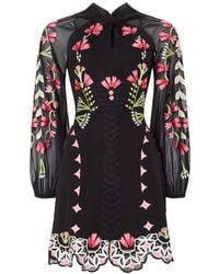 Temperley London - Rosalba Floral-Embroidered Mini Dress - Lyst