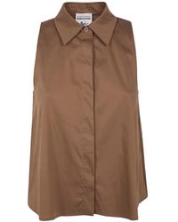 Semicouture - Quanta Sleeveless Box-Pleat Shirt - Lyst