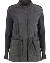 Moorer - Suede Cardigan - Lyst