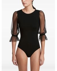 MARCELLA - Bellerose Mesh-Sleeves Bodysuit - Lyst