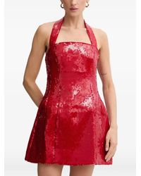 Bardot - Sequin-embellished Halterneck Mini Dress - Lyst