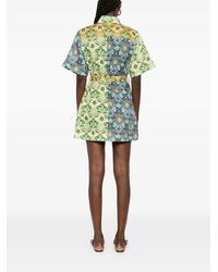almais exclusive piato floral-satin mini shift dress Alemais Piato' Floral-Satin Mini Shift Dress In Pink - 40% Off