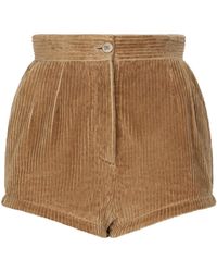 Dolce & Gabbana - High-waist Corduroy Short Shorts - Lyst