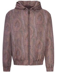 Etro - Chaqueta Bómber Con Capucha Y Motivo Arnica - Lyst