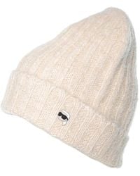 KARL LAGERFELD - Ikon Ribbed-Knit Beanie Hat - Lyst