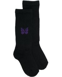 Needles - Embroidered Butterfly Ankle Socks - Lyst