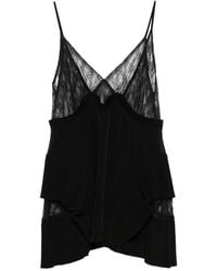 FETICO - Lace-Insert Pleated Dress - Lyst