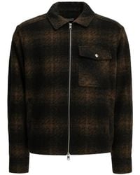 Moncler - Check-Pattern Zip-Up Shirt Jacket - Lyst