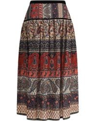 Valentino Garavani - Voyage Imaginaire-Print Muslin Midi Skirt - Lyst